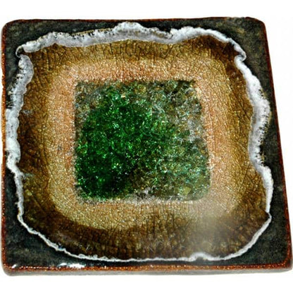 A Non-Pattern Glazed Fused Glass Coaster